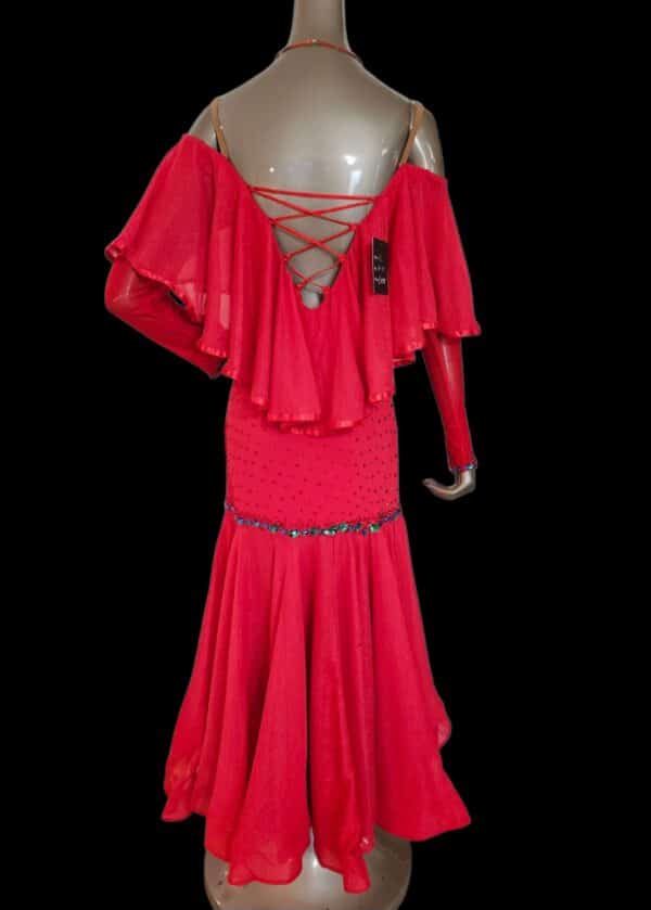 Julia Ballroom/Smooth Dance Dress. Crystals Lt. Siam/Emerald (luxe) - Image 3